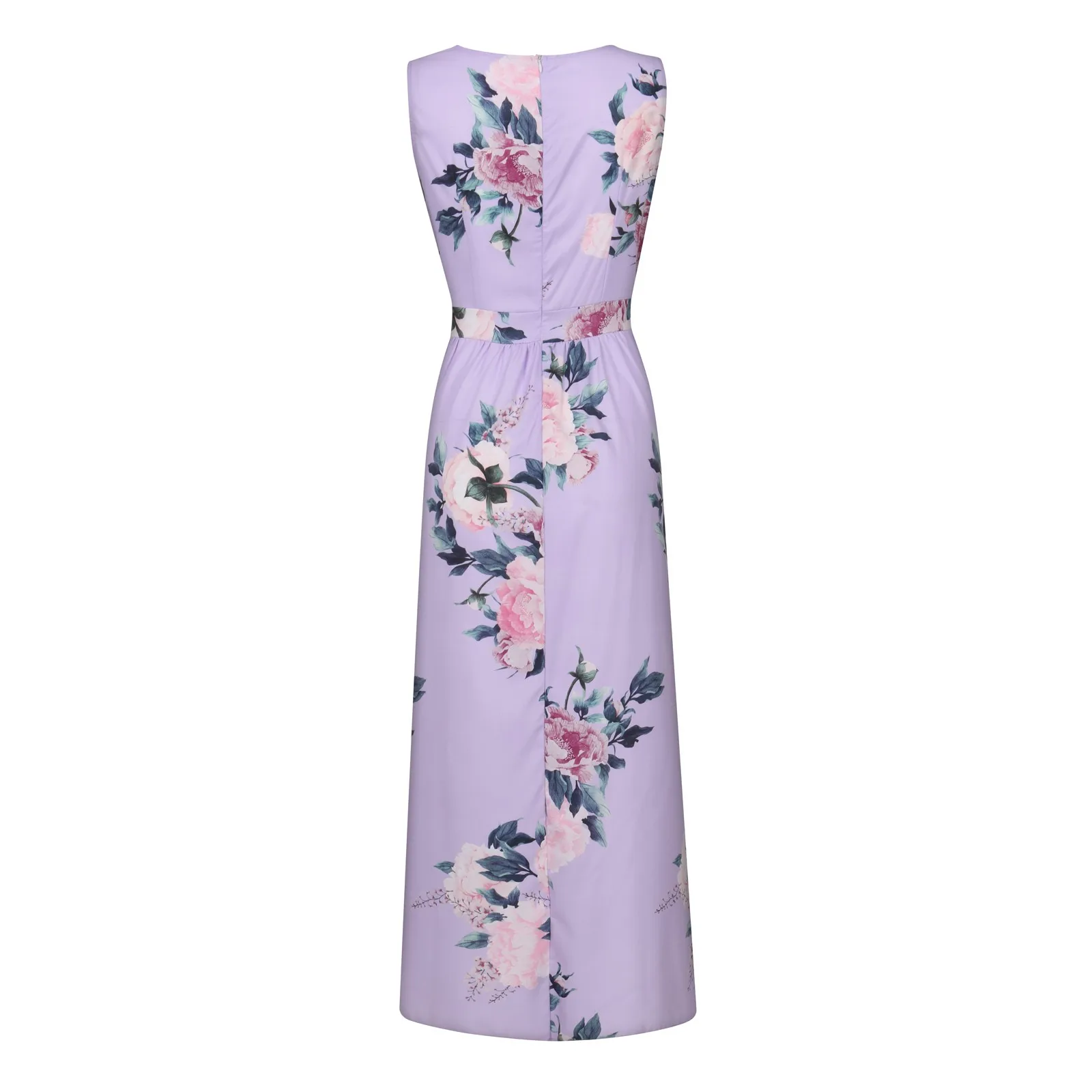 

Floral Print Dress 2021 Women Chiffon Long Beach Dress Loose Sleeveless Deep V-neck A-line Sexy Party Dress Vestidos M-2XL
