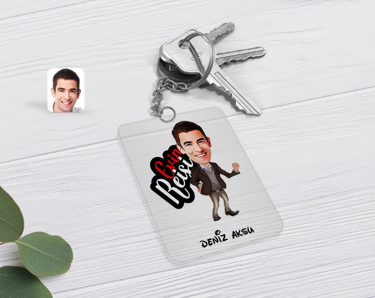 

Personalized House Chieftain Caricature Of Transparent Plexiglass Anahtarlık-1