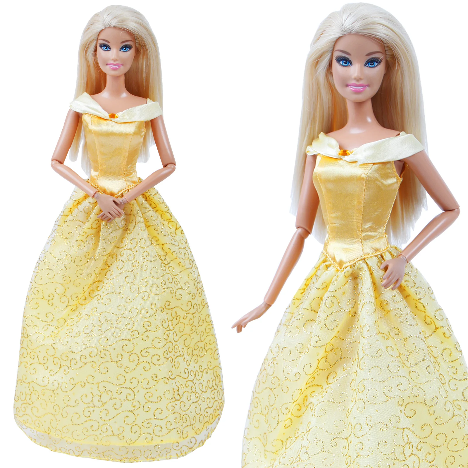 Высококачественное желтое платье вечернее для Беллы сказочная Юбка Одежда куклы