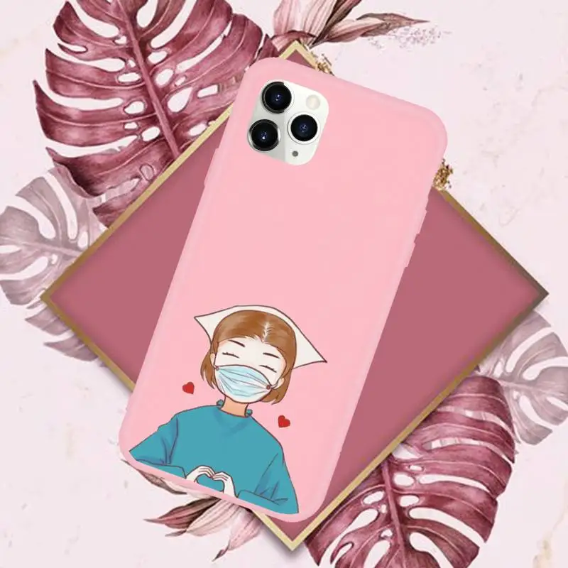 

Medical doctor nurse cartoon Angel Phone Case Candy Color for iPhone 11 pro XS MAX 8 7 6 6S Plus X 5S SE 2020 XR