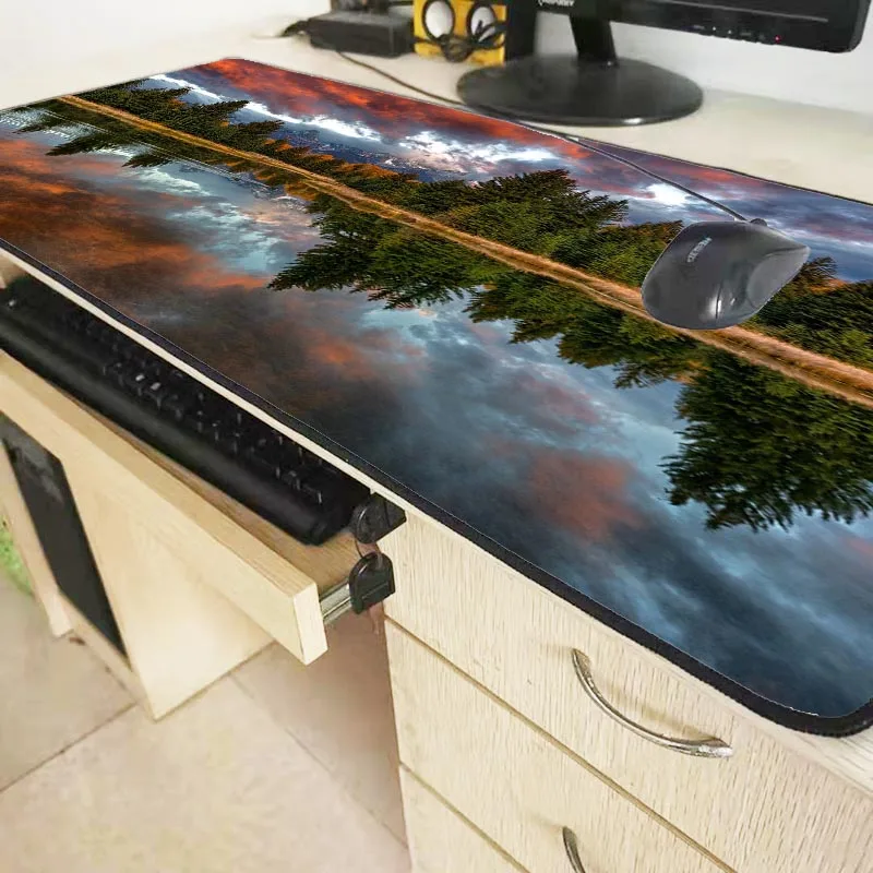 Большой игровой коврик для мыши Mairuige Park River Trees Mountain 600x300 900x400 мм утолщенный
