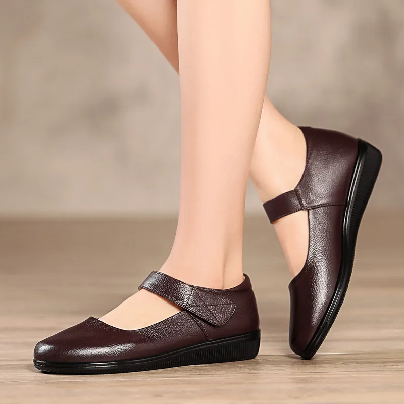 RYVBA woman 2019 women genuine leather spring autumn ladies mother girls new causal shoes sneakers round toe flats | Обувь