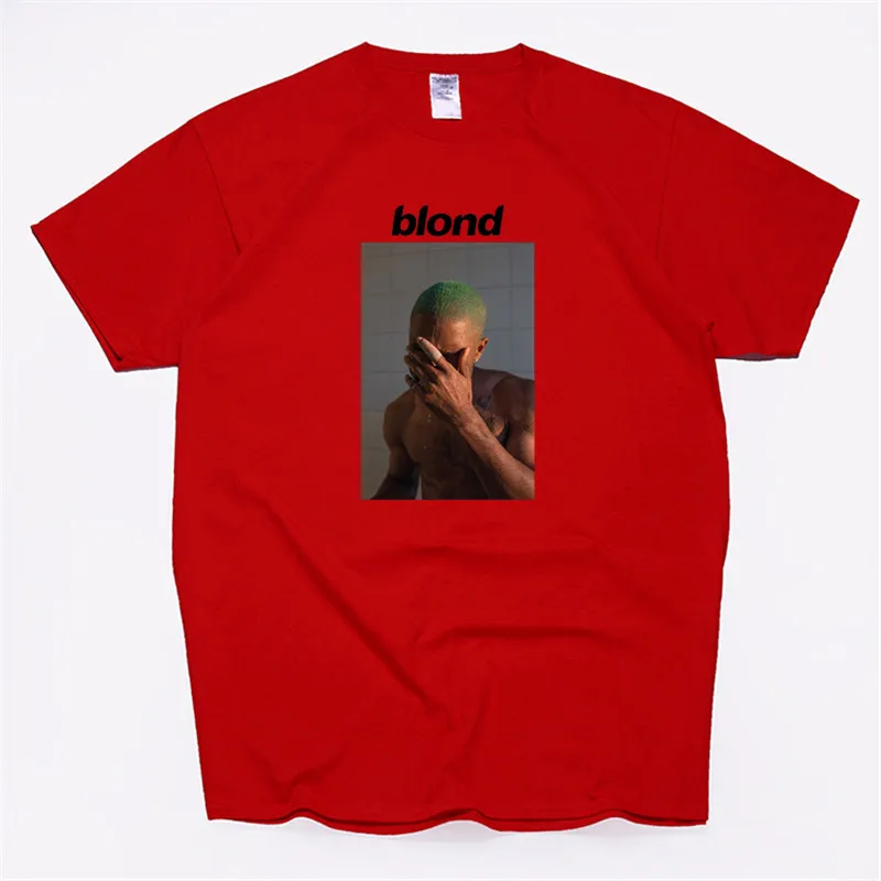 T99B-red Мужская футболка Frank Ocean Blonde хип-хоп Rap, футболка унисекс, хлопок, футболка Homme Singer Harajuku, рубашка - Цвет: T99B-red