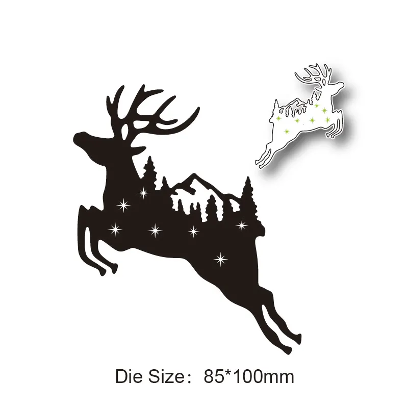 Металлические Вырубные штампы Рождественский олень украшение для скрапбукинга
