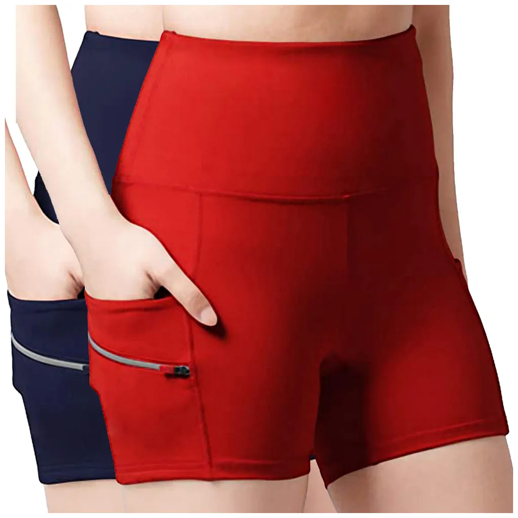 

2PC Women Seamless Yoga Pants fashion solid color double pocket high waist Stretch hip lift stretch running Workout Sport Pants