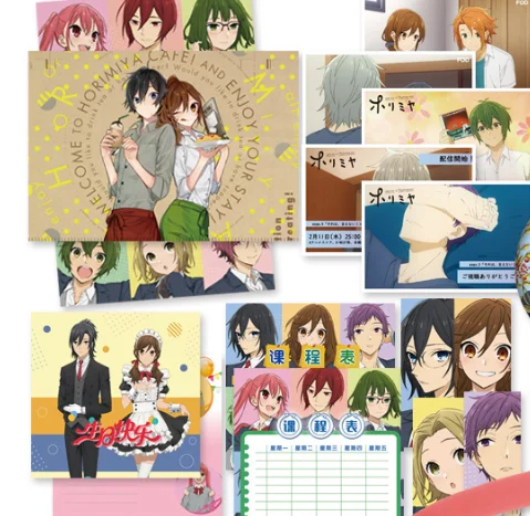 

Horimiya Anime Lucky Gift Bag Collection Toys Hori Kyouko MIYAMURA Collection Toy With Postcard Poster Badge Stickers Bookmark