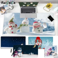 ruicaica merry christmas snowman gamer play mats mousepad for office long table mat kawaii desk for teen girls for bedroom