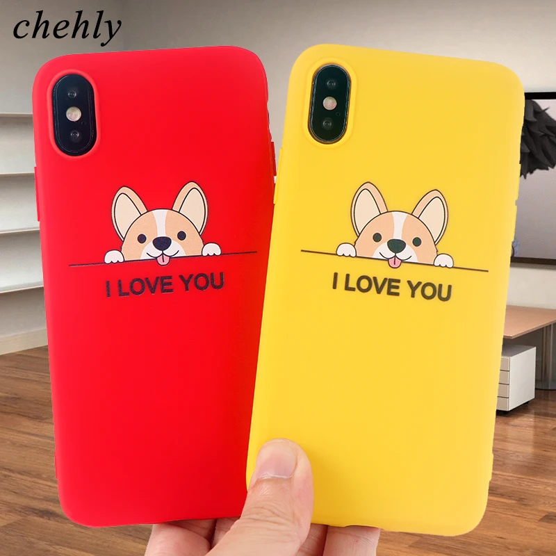 Забавный мультяшный чехол для телефона iPhone 6s 7 8 11 Plus Pro X XS Max XR Corgi чехлы собак