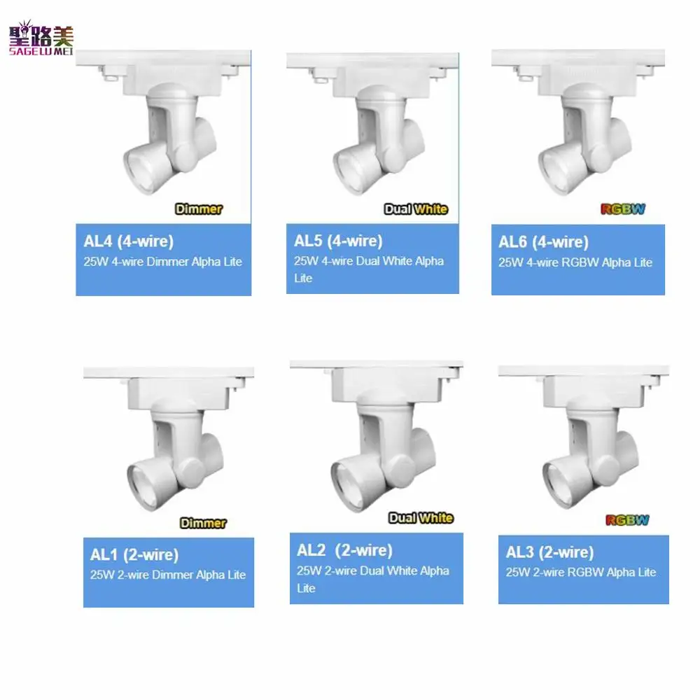MiLight Alpha lite AL1 AL2 AL3 AL4 AL5 AL6 25 Вт 2 проводный 4 диммер двойной белый RGBW Tracklight 4G