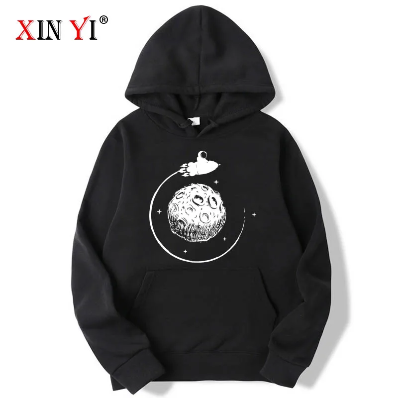

XIN YI Fashion Brand Men's Hoodies Funny Space travelling printing Blended cotton Spring Autumn Male hip hop Hoodies Sweatshirts