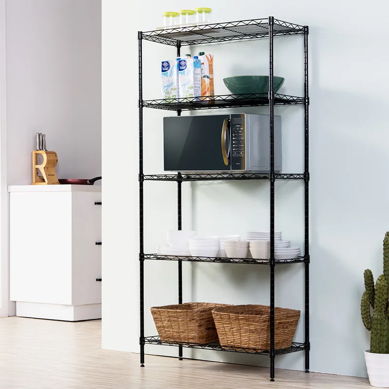 

Adjustable 5 Tiers Steel Wire Shelving Unit Storage Shelf Organizer Rack Holder Home Kitchen Bookshelf Storage Books Display