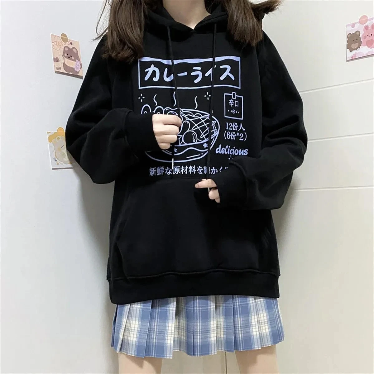 

Sweatshirt women Kawaii cute hoodie women kpop winter clothes femme top aesthetic oversized hoodies 90s cartoon clothing худи
