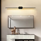 Зеркальный светильник для ванной комнаты, современная светодиодная настенная лампа, над зеркалом, черная акриловая лампа для туалета, освещение для комнаты отдыха светильник