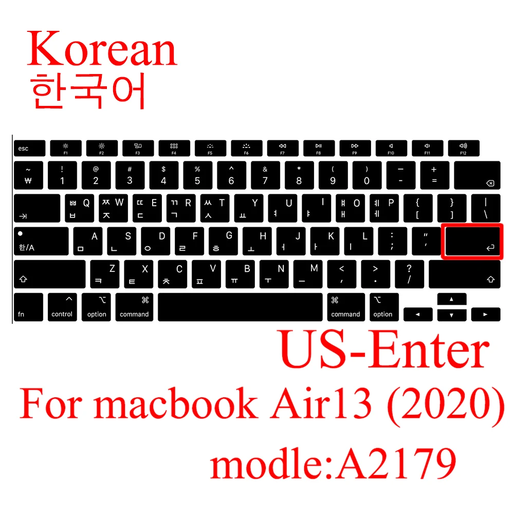 Чехол для клавиатуры Macbook Air 13 2020 Защитная пленка ноутбука дюймов A2179 силиконовый