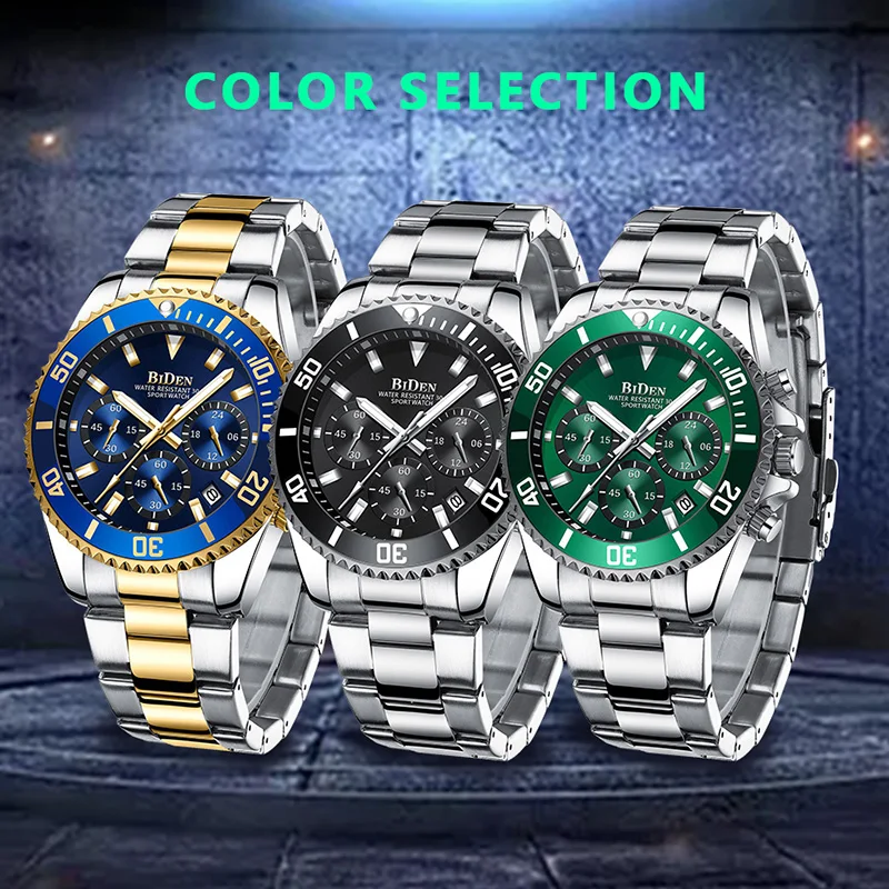Бизнес мужской роскошный бренд часов нержавеющая сталь Rolexable наручные часы хронограф армейские военные кварцевые часы Relogio Masculino