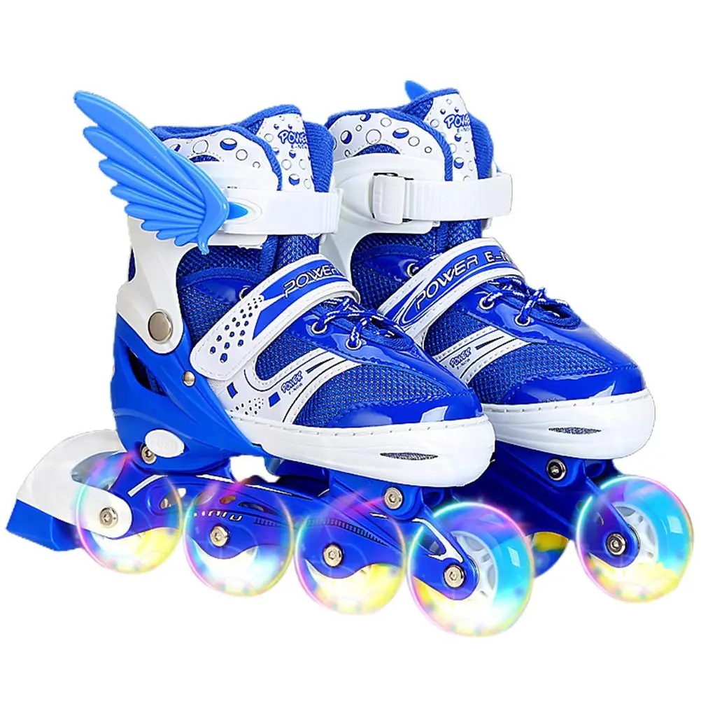 

Adjustable Size Children's Illuminating Inline Skates Inline Skates with Light Up Wheels Outdoor Indoor Roller Skates for Kids