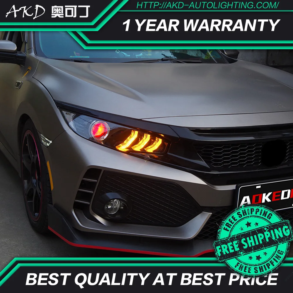 АКД автомобильного тюнинга фар для Honda CIVIC X G10 MK10 светодиодные фары DRL