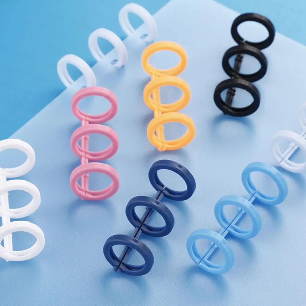 

Plastic Plated Loose Leaf Book Binder Hinged Ring Binding 3 For Card Nickel Album Desk Rings Rings Key Circle Calendar H1J1