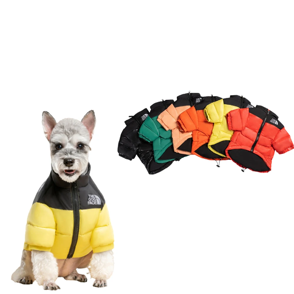 

Winter Dog Clothes Luxury Fashion Down Dog Cacket Coat Keep Warm Small Dogs French Bulldog Chihuahua Christmas Puppy Pet Face XX