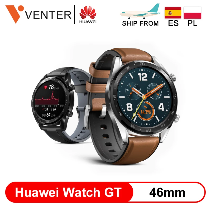 Умные часы Huawei Watch GT умные с GPS 14 дней автономной работы водонепроницаемость 5 АТМ