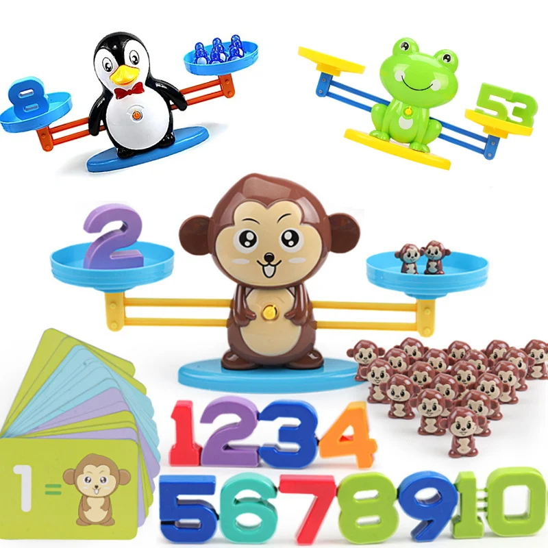 Игра Math Match детские игрушки обезьяна желтая утка балансировка весы количество