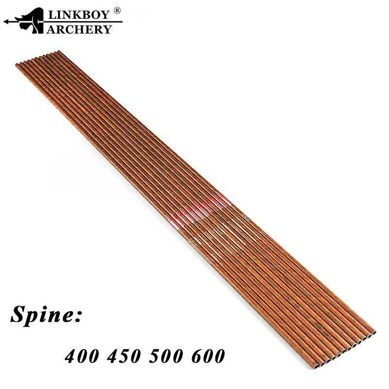 12 шт. Linkboy стрельба из лука чистый углерод стрелка вал дерева кожи позвоночника