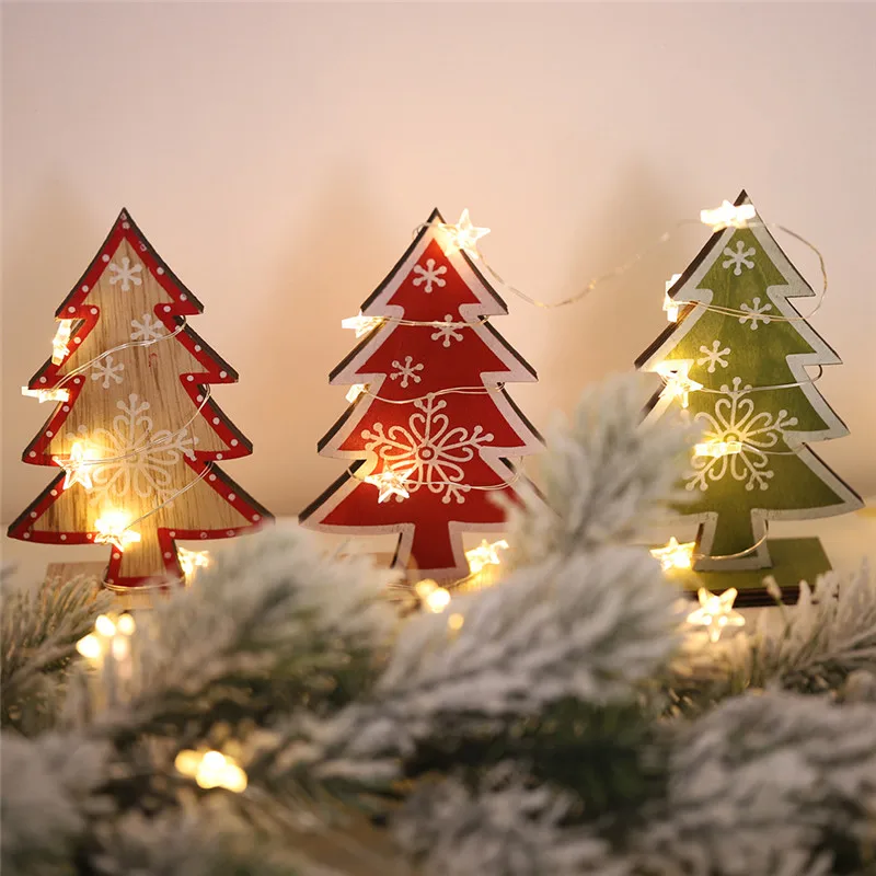 Navidad творческий DIY Деревянная Рождественская елка настольное украшение подарок
