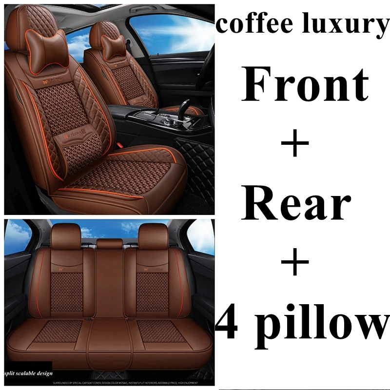 coffee Luxury Авто сиденья набор для Mercedes Benz C200 C180 C200 C200K C220 C250 C280 C300 C350 C450 G350d G500 A160 B180 B200 B260 t211 - Название цвета: coffee Luxury