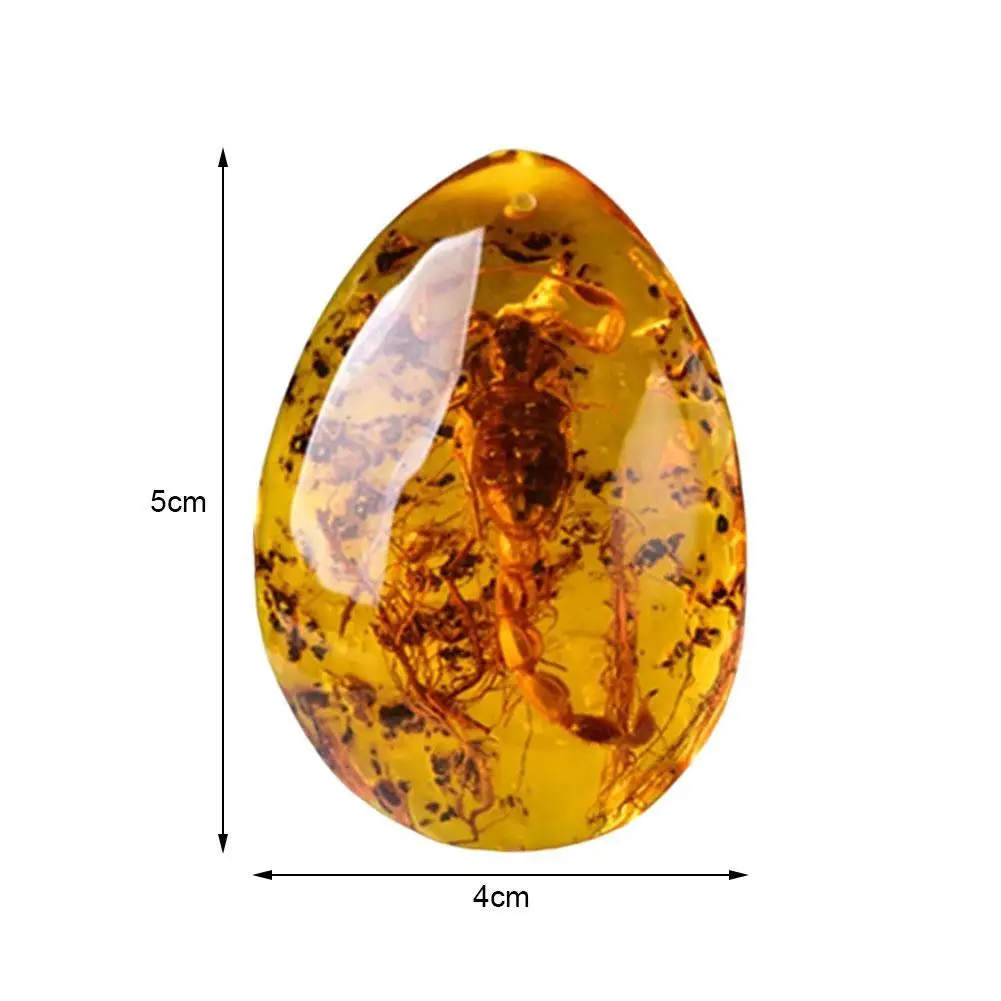 Натуральный Янтарный Скорпион образец насекомых камень кулон ожерелье