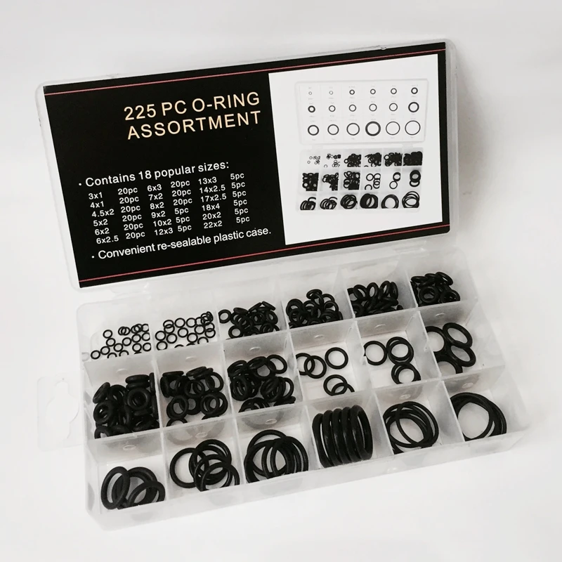 225 шт./кор. резиновое уплотнительное кольцо уплотнения шайба набор прокладок