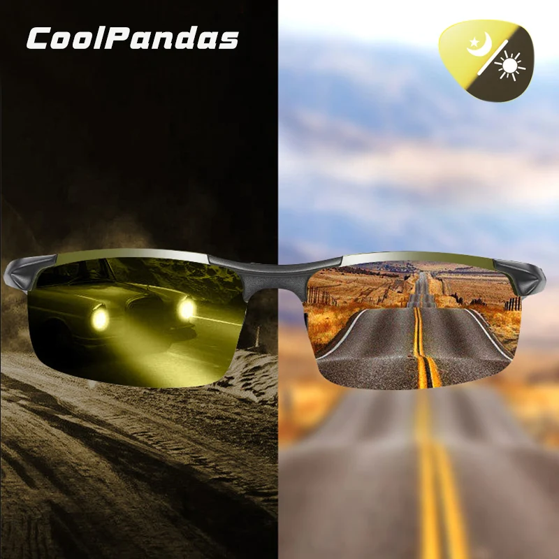 CoolPandas унисекс ночного видения фотохромные очки поляризационные очки для вождения мужские желтые линзы антибликовые очки UV400