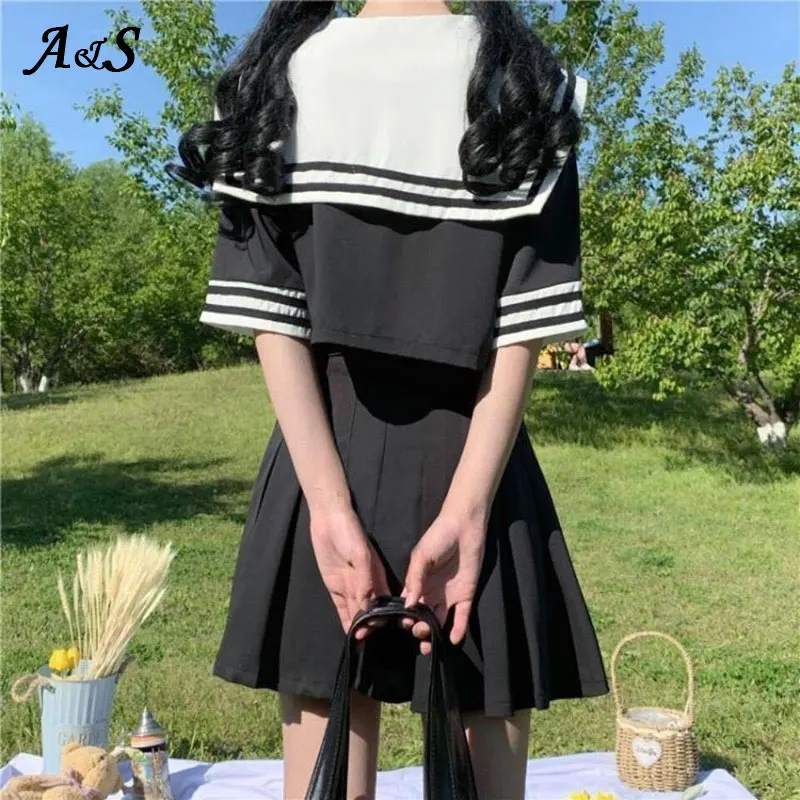 Anbenser японский корейский стиль Женская Студенческая форма JK короткий матросский