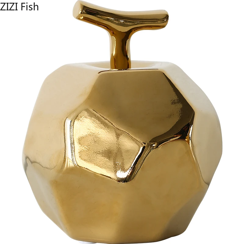 Скандинавский домашний декор керамика искусственное золото яблоко груша