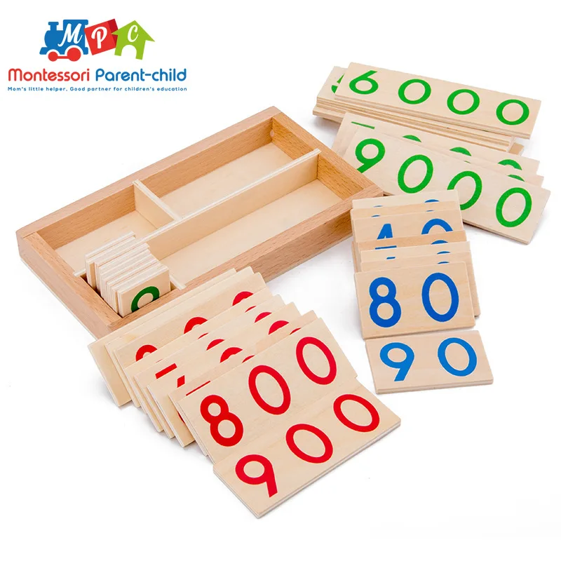 

Children's Wooden Montessori Numbers 1-9000 Learning Card Math Teaching Aids Preschool Children Early Education Educational Toys