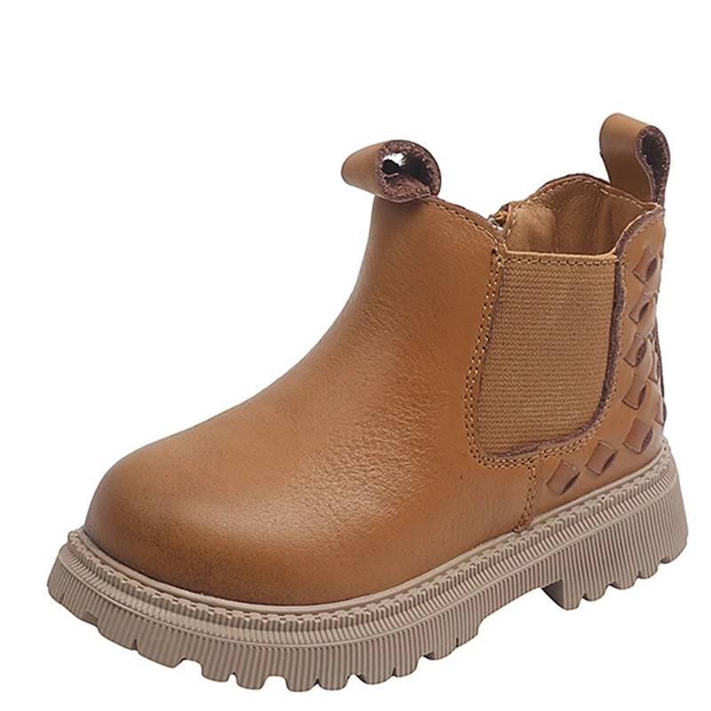 Брендовые Детские модные ботинки для девочек и мальчиков на осень однотонные