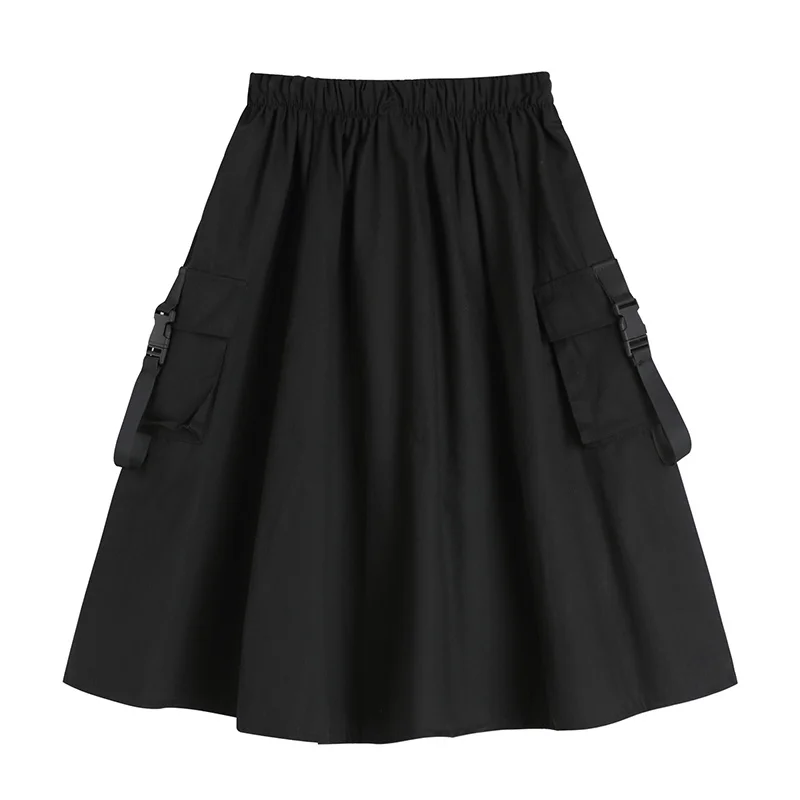 

Elastic Waist Skirt Women Tooling A-line Skirt For Women