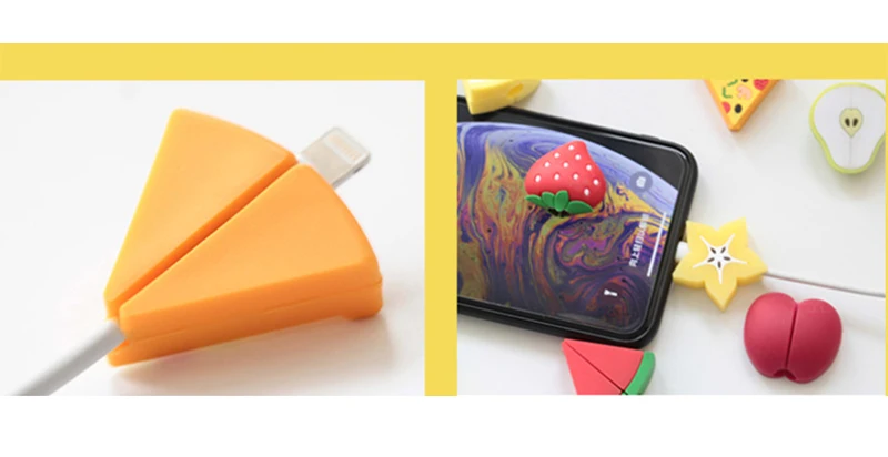 Кабель Bite милые фрукты кабель протектор для Iphone Смартфон USB кабель Органайзер зарядное устройство провода Pprotege кабель забавные мягкие игрушки