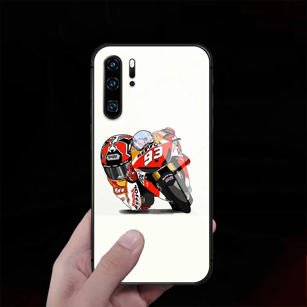 

Marc Marquez Moto 93 Tempered Glass Phone Case Cover For Huawei P Nova Mate 5T 20 30 40 Pro Lite Smart 2019 2021 Painting Cover