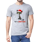 Забавная Рождественская Черная Мужская футболка унисекс из 100% хлопка Merry Kissmyass, новинка, футболка оверсайз, Женская Повседневная Уличная одежда в стиле Харадзюку