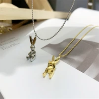 european and american titanium steel active rabbit necklace female ins simple temperamental mechanical rabbit clavicle chain new