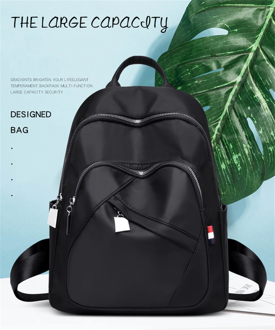 Новинка, женские черные рюкзаки из Оксфорда высокого качества, Mochila mujer, Большая вместительная сумка для книг для девочек-подростков, легкие женские дорожные сумки