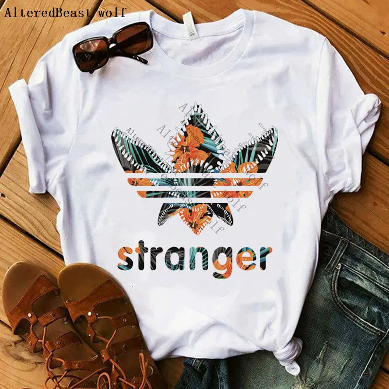 

Stranger things 3 Eleven 2019 women new flower t shirt harajuku female summer clothing streetwear o neck casual vogue t shirt