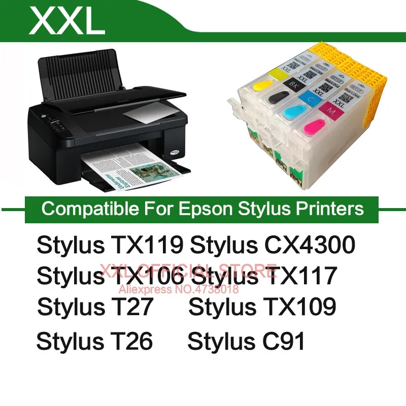Картридж для принтера Epson TX 117 T 26 C 91 чернильный стилус TX117 T26 C91 T0921 многоразовый с
