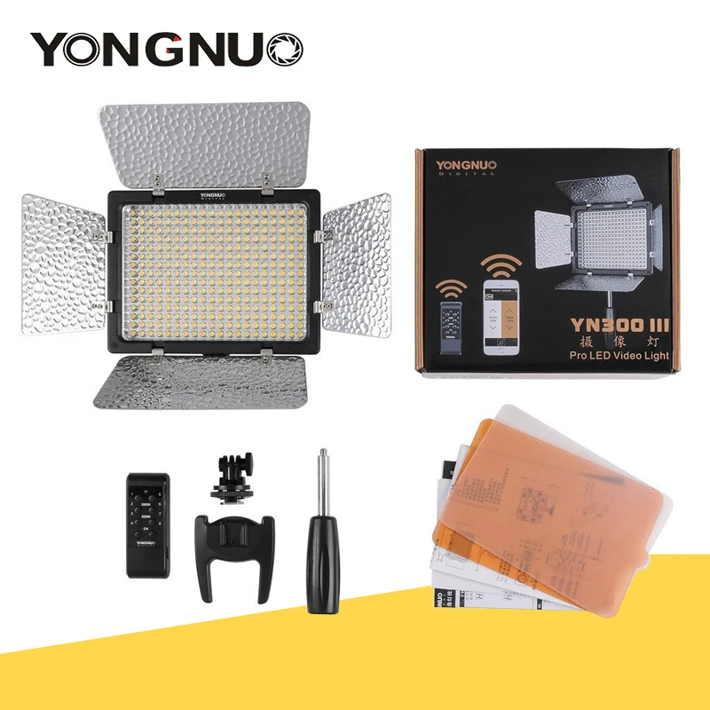 YONGNUO YN300 III YN 300 3200 k 5500 K CRI95 + Pro YN300III светодиодный видеосвет поддержка адаптера