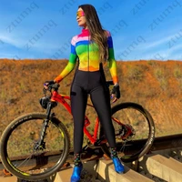 feamlecycling little monkey jumpsuit triathlon autumn bicycle jersey coverall long sleeve mtb riding sportswear maillot ciclismo