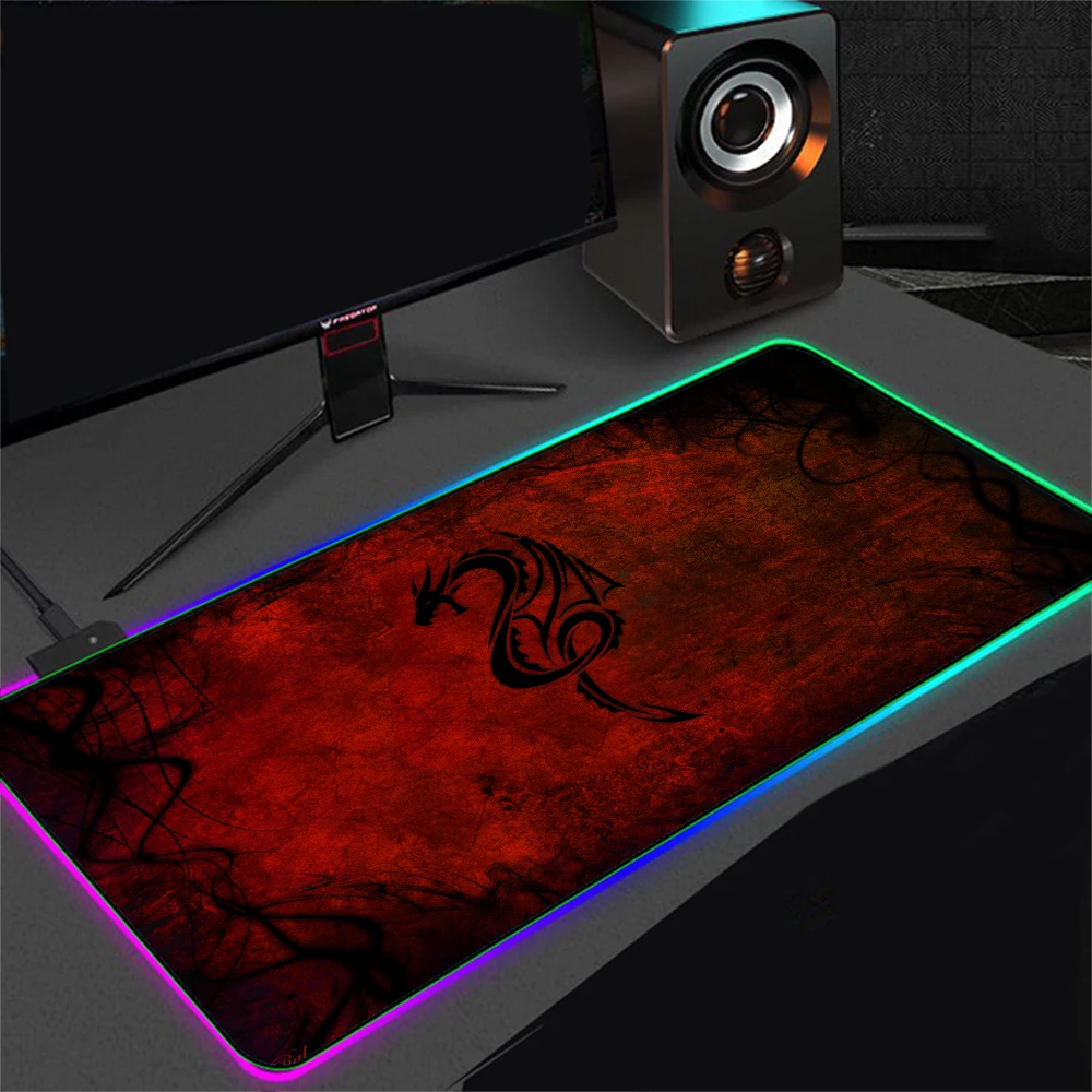 

RGB Gaming Mouse Pad Large Size Colorful Luminous PC Computer Desktop 7-color LED Lamp Table Pad Gaming Keyboard Pad 900X400 Mm