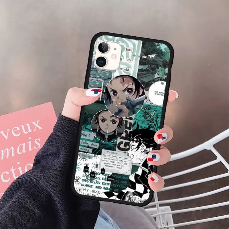 

Kimetsu No Yaiba Demon Slayer Phone Case for iPhone 11 12 pro XS MAX 8 7 6 6S Plus X 5S SE 2020 XR mini