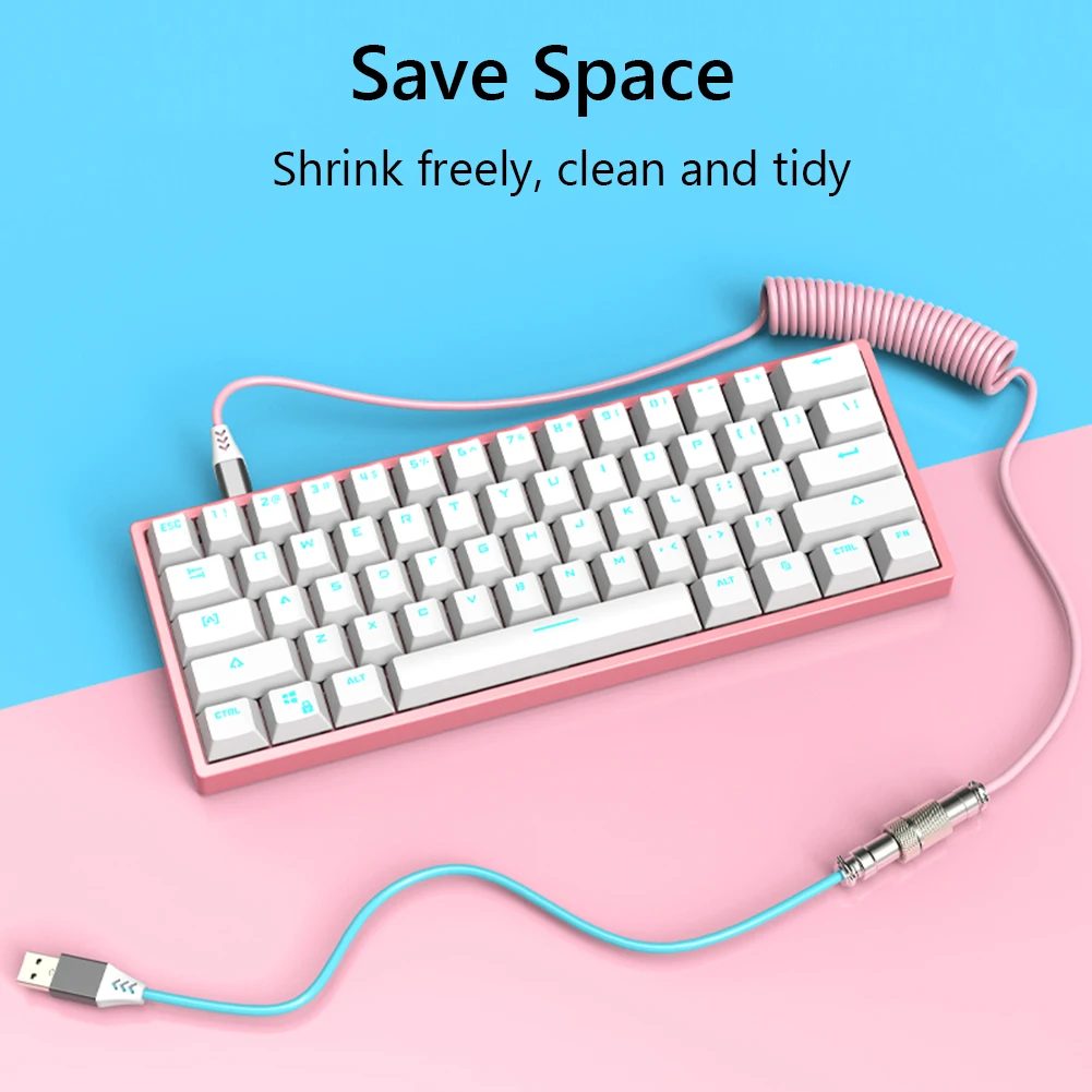 

Механическая клавиатура авиационный Разъем Тип C USB кабель спиральный кабель передачи данных Тип с USB авиационный Разъем пружинный спиральн...