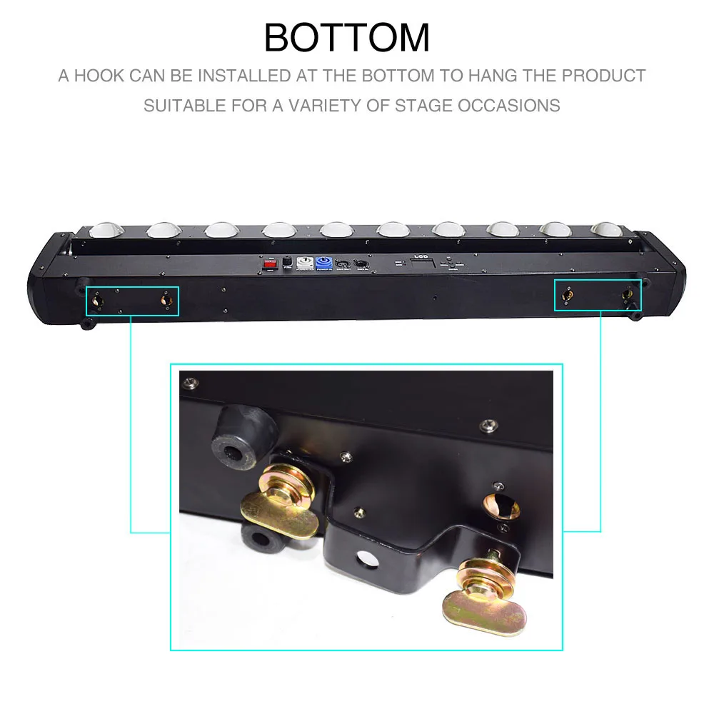 Светодиодный светильник с одинарным управлением движущейся головкой 10x40 Вт RGBW