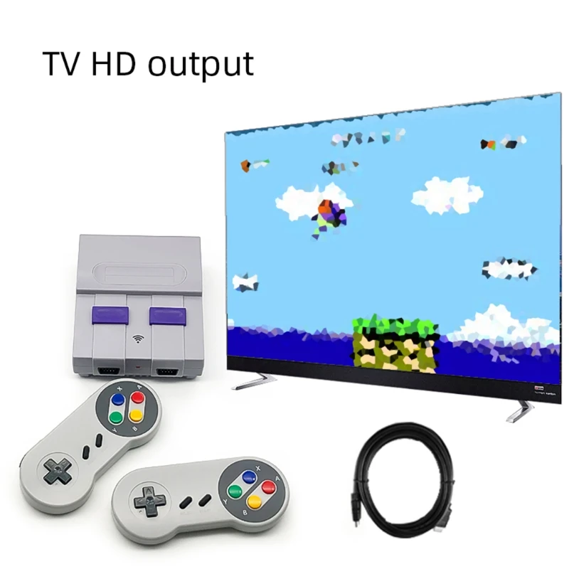 

Super Mini High Definition Wireless HDMI-compatible Retro Video Game Console Built-in 821 Games with Dual Gamepads 448F